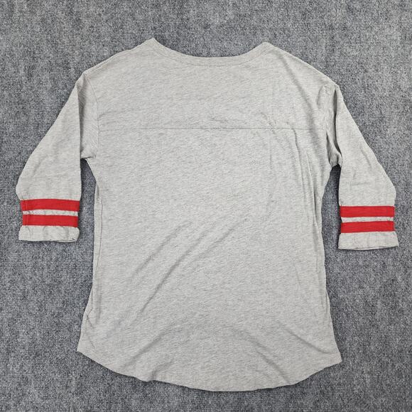 Walt Disney World Shirt Womens Medium Gray Embroidered Logo 3/4 Sleeve Classic - Picture 3 of 16